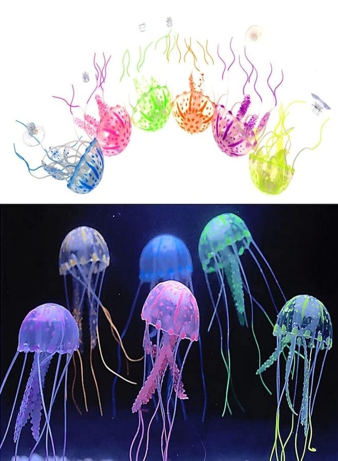 VAYINATO Petzlifeworld Glowing Effect Floating Jellyfish Fish Tank Ornament Decor (1 Pcs, Random Color, Medium) - Realistic Aquarium Decoration for Fresh & Salt Water - Image 1